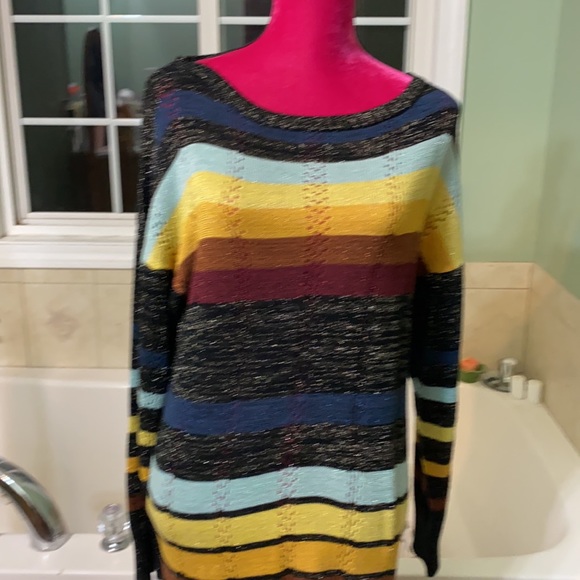 Jen’s Pirate Booty black rainbow Swallowtail Maxi knit Dress Size XS S - Picture 11 of 16